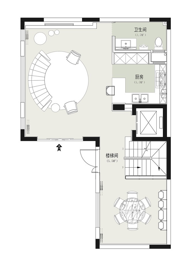 平面图|200㎡精简合院，简约设计，纯粹有格调！