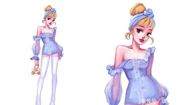 “油画风格”的迪士尼公主，身穿便装很摩登，又酷又拽比王子还帅