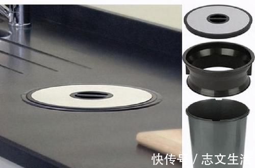 柜门|厨房台面开个孔,食材废料轻松倒入,不开柜门方便卫生,太赞了!