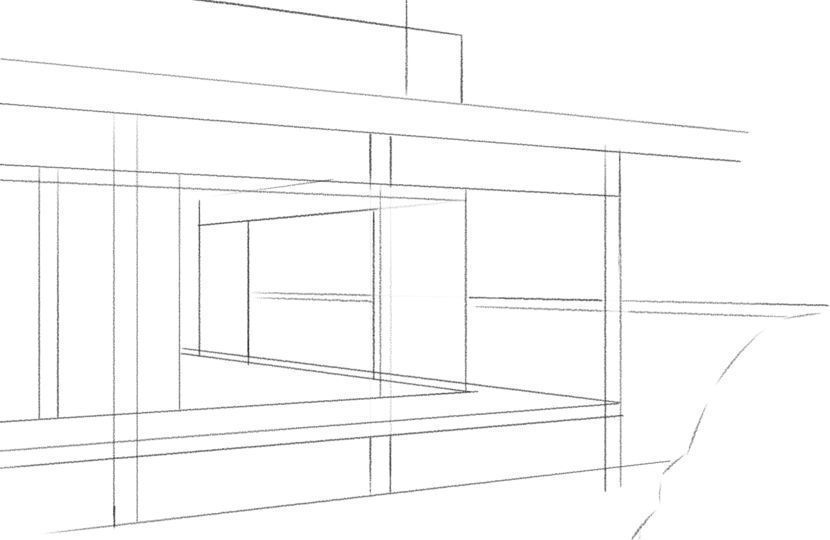 线条画!日系传统房子怎么画?教你日本老宅子画法教程!