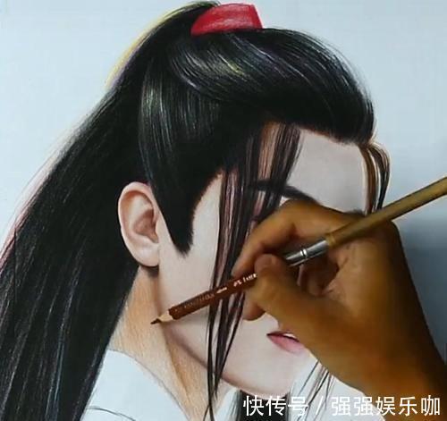魏无羡$美术生彩铅绘“魏无羡”,画完脖子的那一刻,小飞侠:真实!