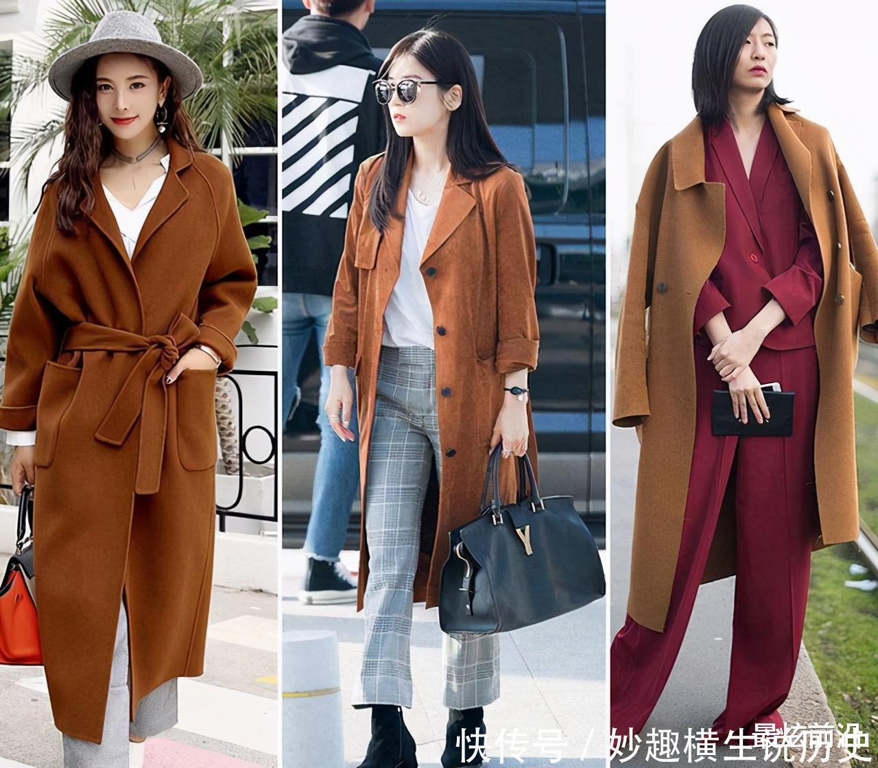 款式|这个秋冬,焦糖色大衣才是主打,应景又显白,好看极了