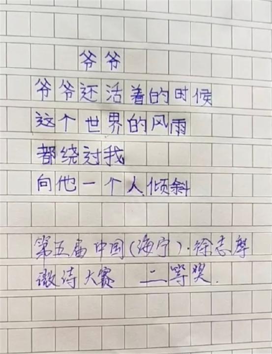 诗句#小学生“即兴作诗”走红，诗句朴实无华，老师：值得表扬