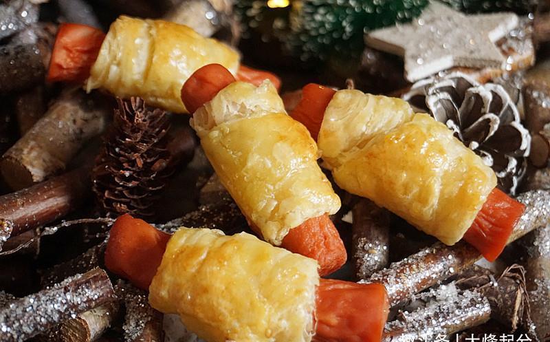 教你用蛋挞皮做酥皮香肠小面包，孩子连吃3个都不够，好做好吃