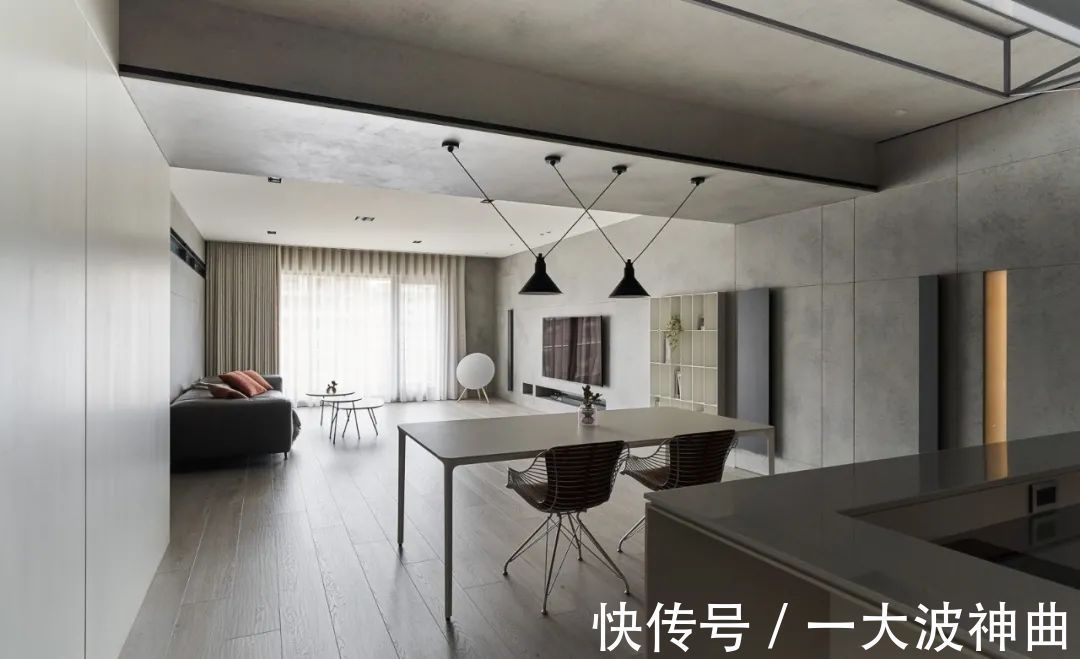 卧室|100㎡简约工业风,低调安静的水泥灰,装出别样高级的美