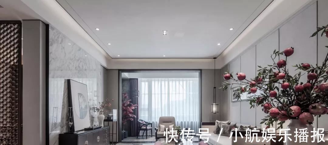 吊灯|118平现代中式风格装修效果图淡雅空间魅力四射