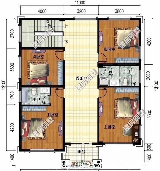 卧室|宽11米左右的农村简欧别墅,外观美布局赞,老家生活乐悠悠!