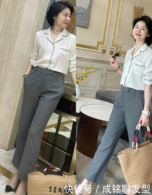白色衬衫|50岁女人的精致穿搭,端庄大气又显气质,时尚减龄又不失女人味