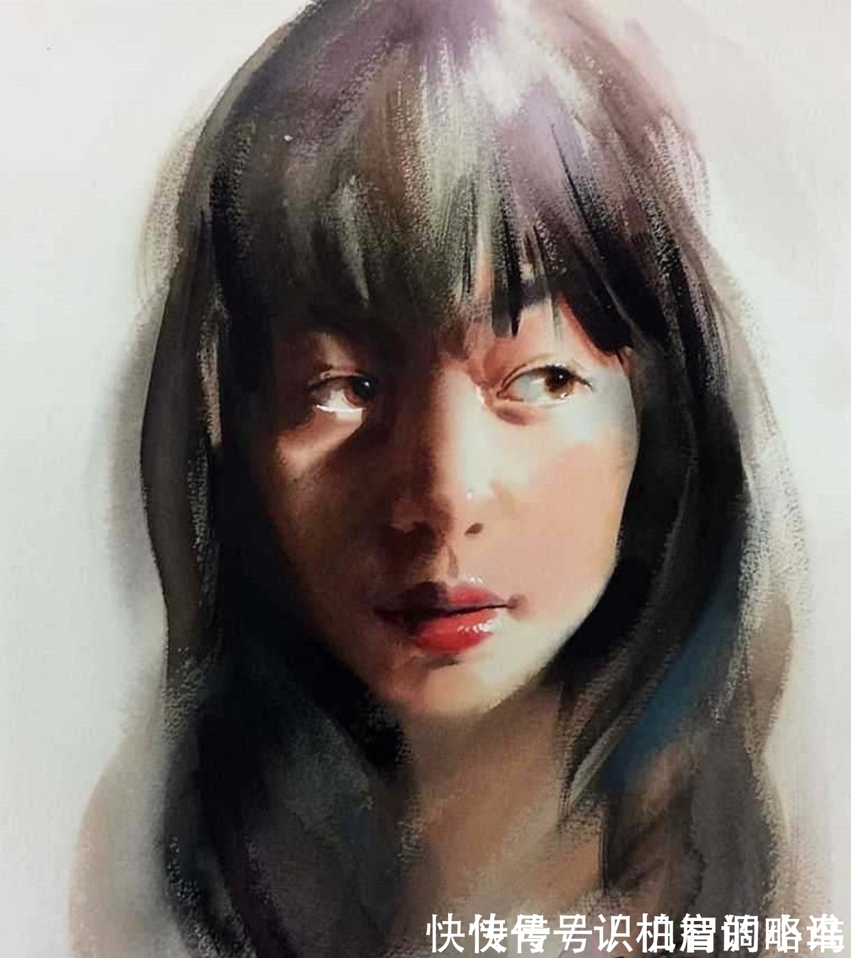 人物形象#韩国水彩肖像画的“天花板”级人物——“大触之神”郑勋成