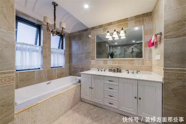 端景|200平美式别墅无主灯,但是凹吊顶上的射灯如星罗棋布的夜空