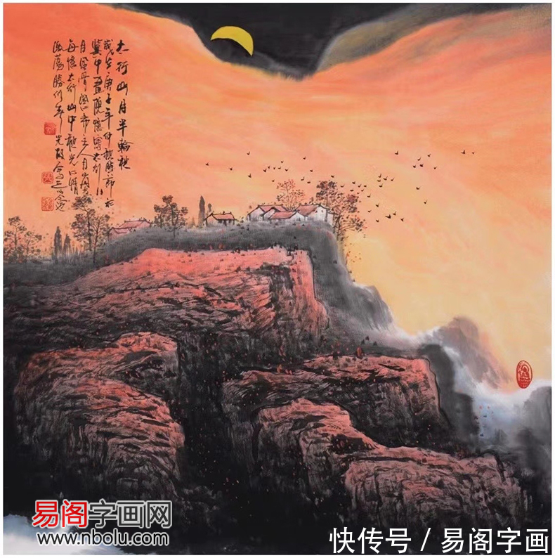 画家@张月岗泰山画:雄壮的自然美秀丽的体态美朦胧的诗意美