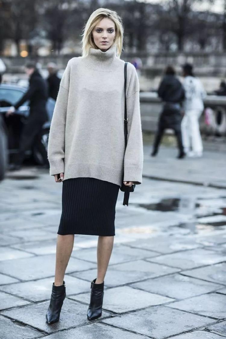 百褶裙|大毛衣+裙子, 才是2020秋冬最时髦的打开方式!