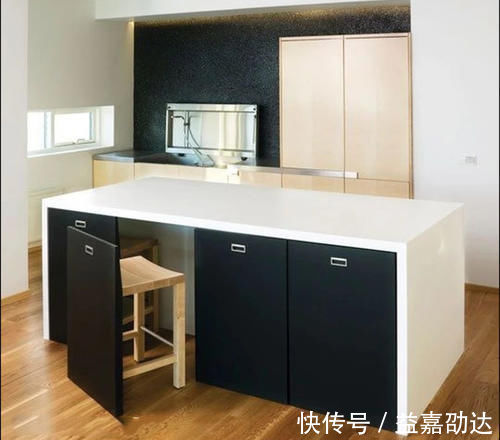 餐桌椅|餐厅空间小？那就别买常规桌椅，做个内嵌式椅子藏起来超省空间！