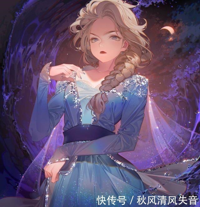 艾莎女王|绚丽立体画风、遇上迪士尼公主,小美人鱼天上飞、艾莎女王在发光