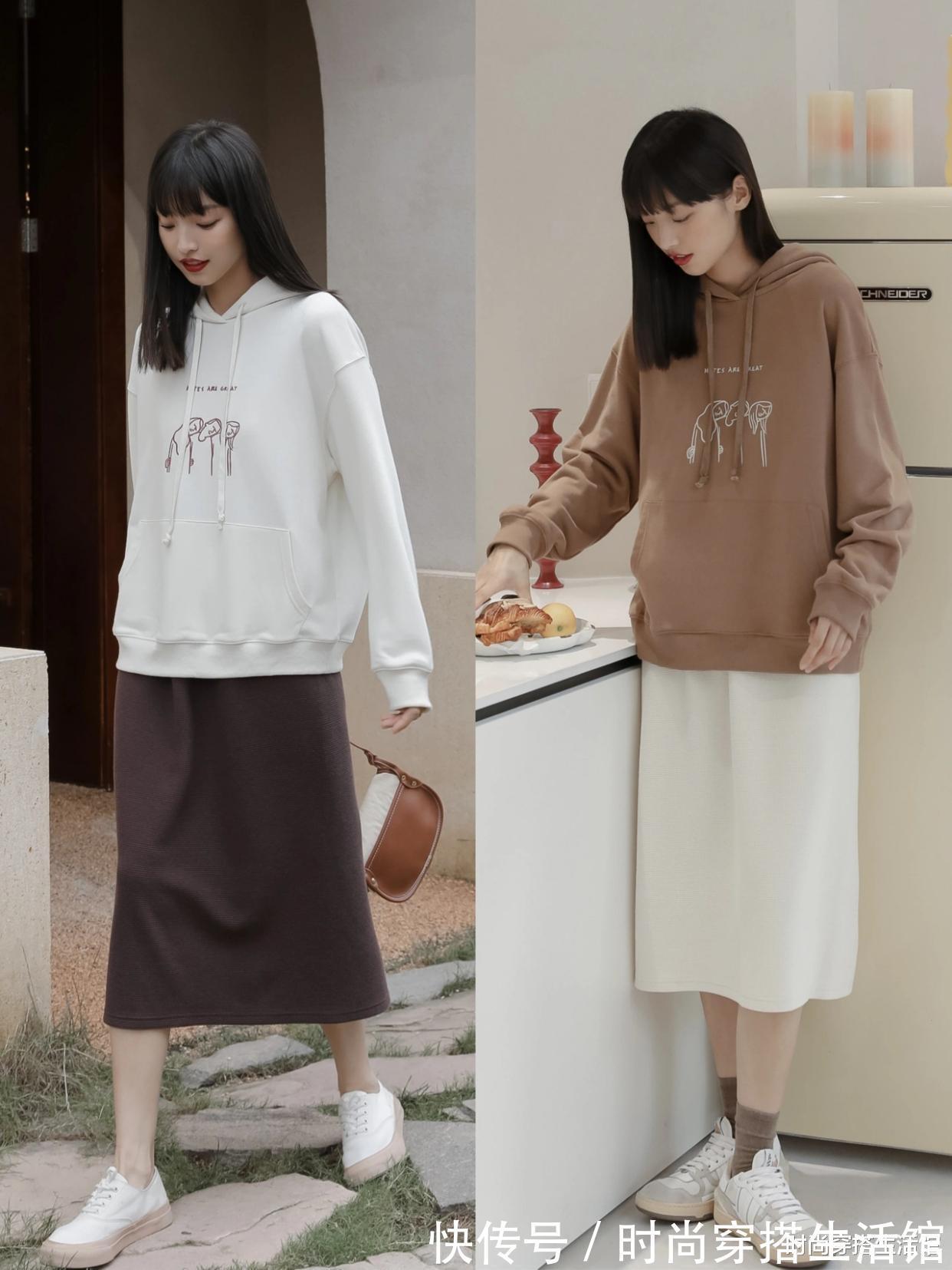 圆领|入秋后早晚凉,短袖收起来吧!现在流行穿卫衣,遮肉显瘦又高级