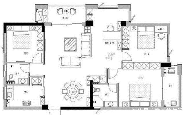淡蓝色|130㎡现代美式，简约的优雅，好精致！130㎡现代美式，简约的优雅，好精致！