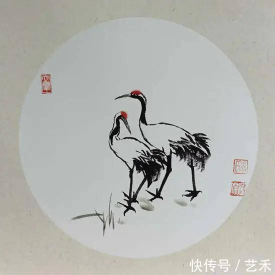  提名奖|道德模范提名奖获得者吴汉杰所画仙鹤