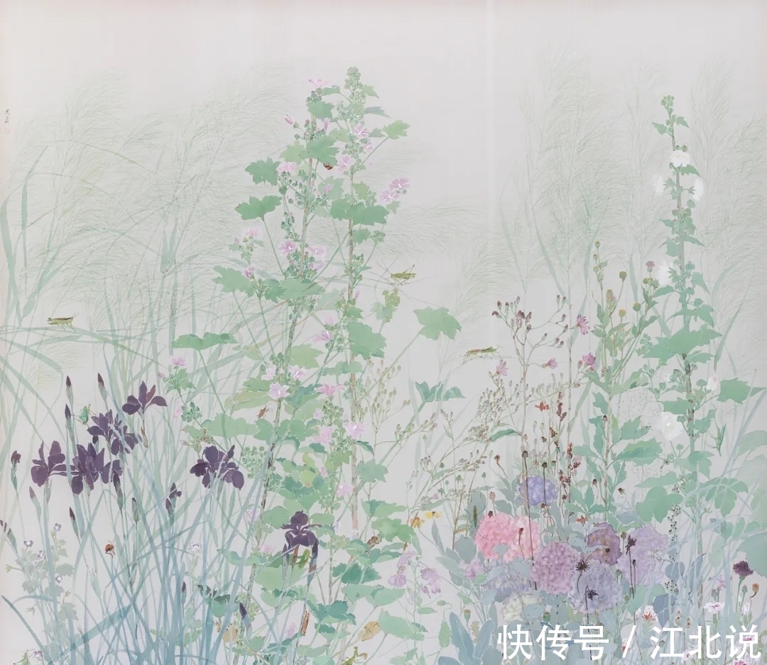 南田&李恩成没骨花鸟画，得南田先生之逸趣