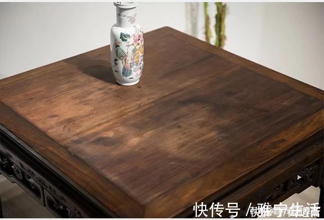 方桌|古朴端庄,清红木束腰马蹄腿拐子龙纹,方桌