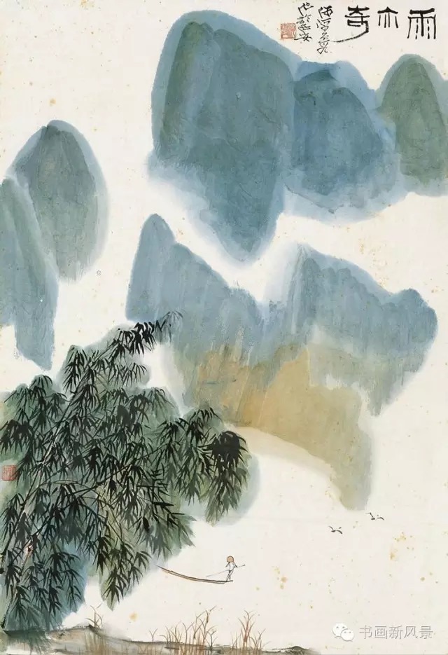 石鲁@不愧是大师!这小品画成了仙境!