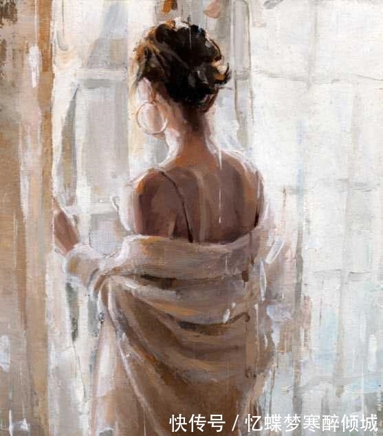 绘画!3D雕刻似的画面上典雅、知性的柔美女性|维克多唯美的调色刀画作
