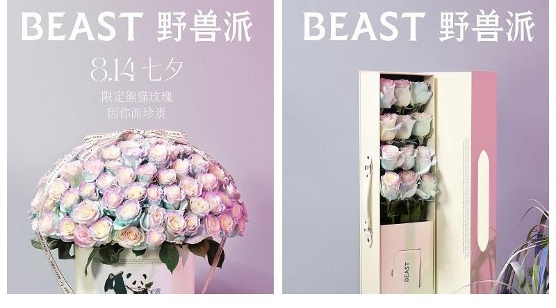噗噗|野兽派2021七夕熊猫玫瑰系列可爱登场