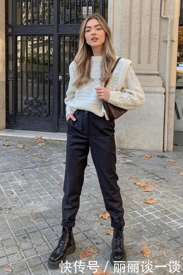 马丁靴的30个穿搭示范,可甜可盐,时髦炸了!