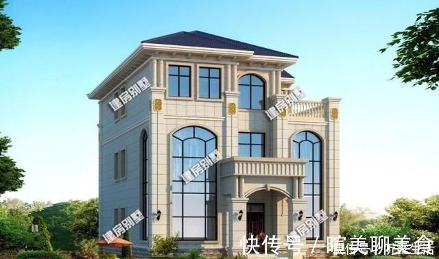 平面图|3栋面宽10米的自建房，都用到弧形楼梯，乡村生活也会让人羡慕