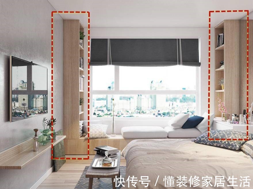 飘窗|设计师教你一招:飘窗两侧打衣柜,收纳翻了倍,还不占卧室面积