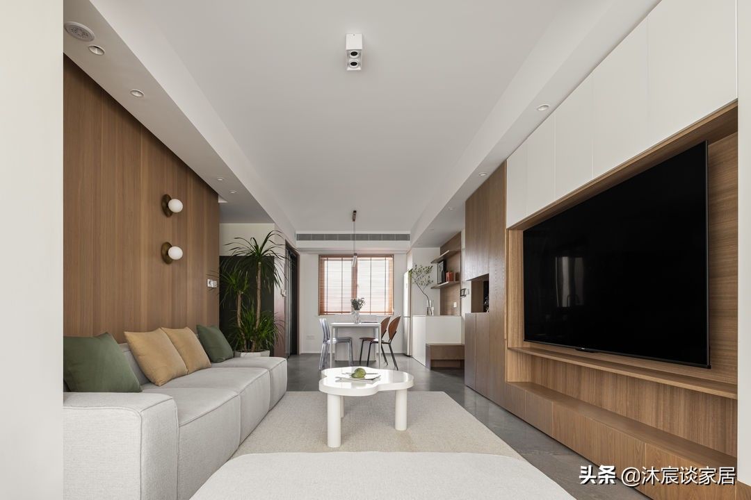 大理石|如果看腻了大白墙,又觉得大理石好冷,不妨用木饰面,让家更温馨