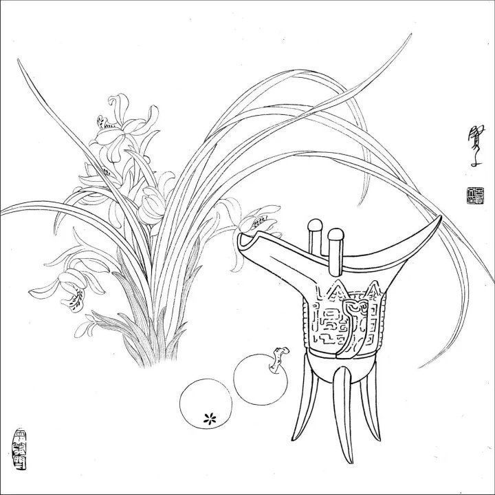 资料集|王道良实用花鸟白描资料集