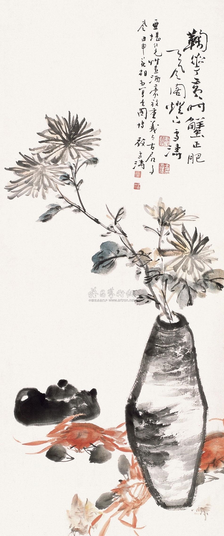 C80,王雪涛、齐白石等人菊花图欣赏