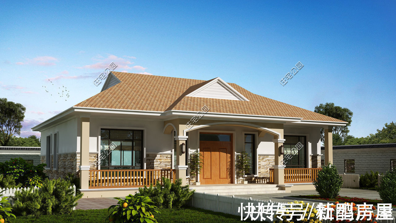 马头墙|别拿一层不当别墅!4套一层户型图纸,农村养老房的最佳选择