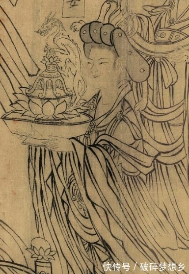 武宗元#满墙风动的众神,白描人物画范本——武宗元《朝元仙仗图》