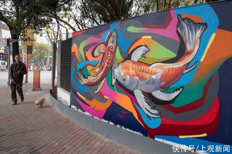 包围|30余幅彩绘绵延600多米,上海徐汇一老小区被涂鸦“包围”……