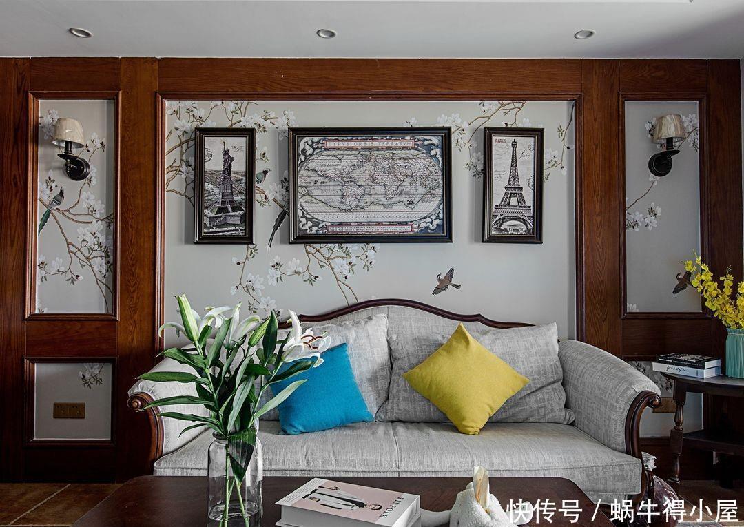 墙壁纸|实木与拱门的结合，中式和欧式的碰撞，打造年轻人喜爱的中式装修