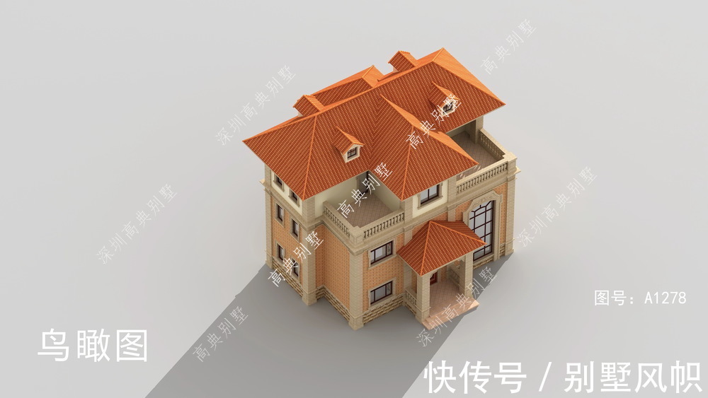 外观设计|双阳台欧式别墅，外观设计得很精致，户型美观大方。