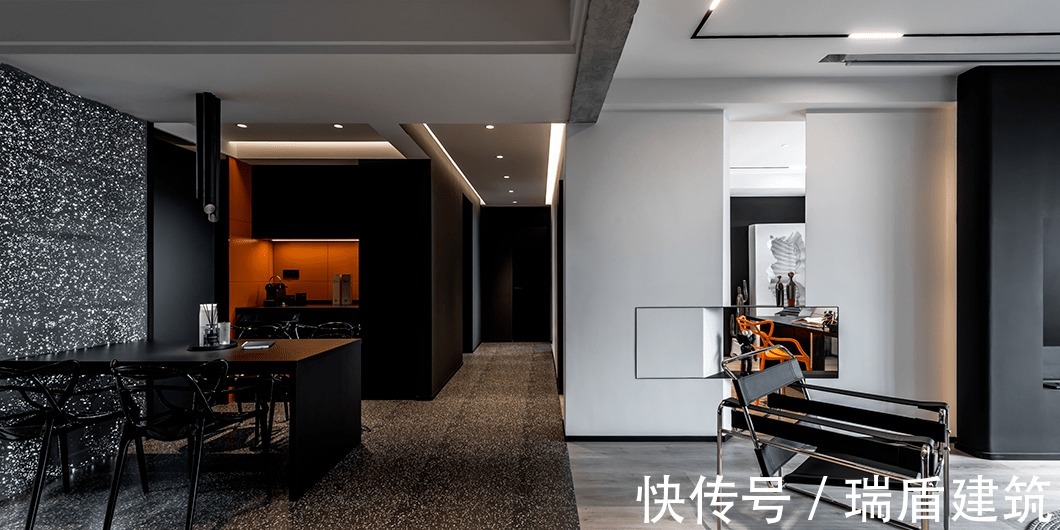 水泥板|120㎡简约高级黑，这样设计超有范！