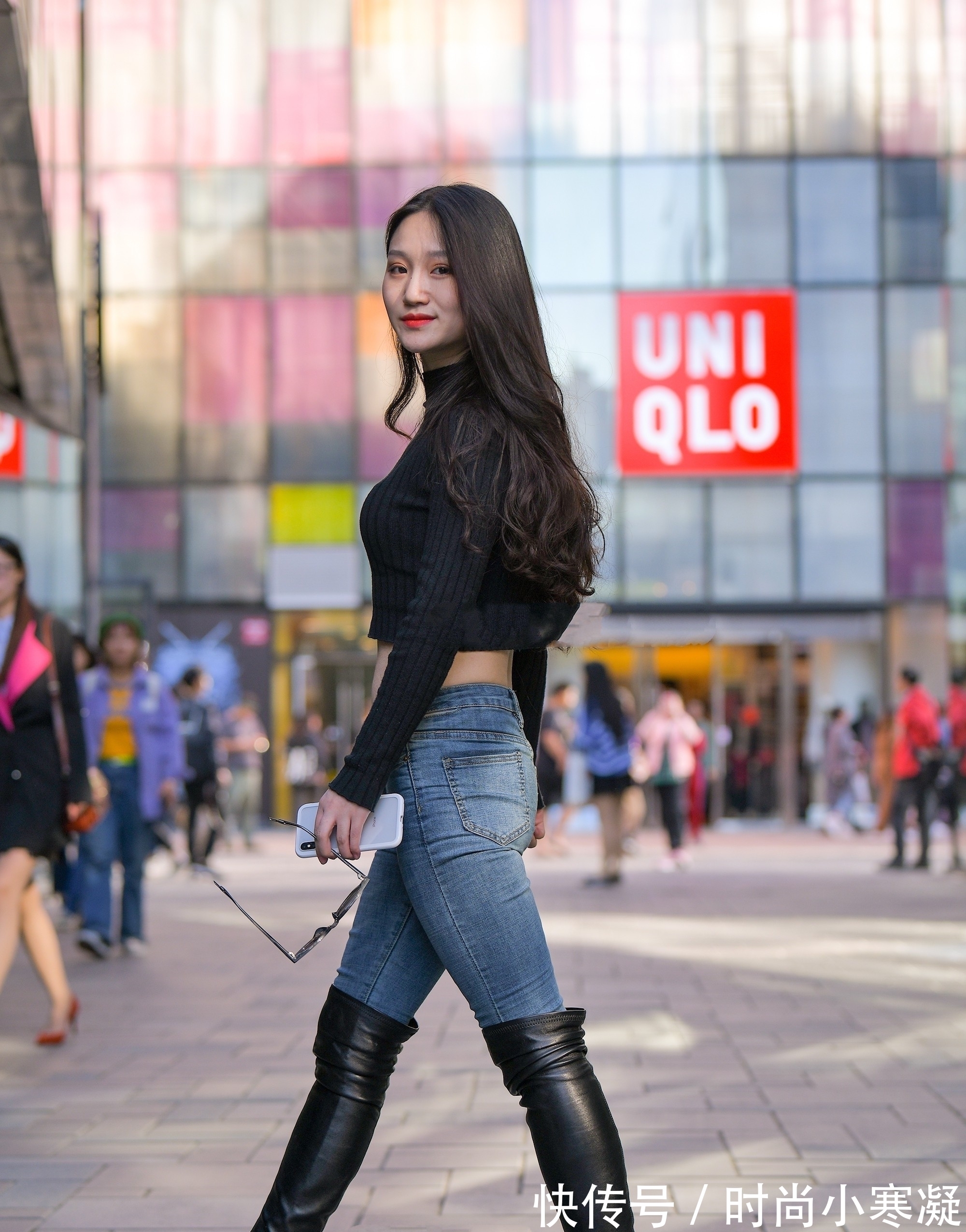 百搭 短款长袖针织衫,百搭又时尚,尤其是黑色针织衫