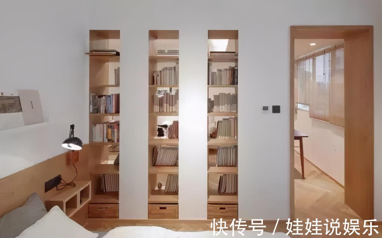 电视墙|50㎡原木风一居，电视墙改书墙，阳光餐厅兼书房，收纳颜值太棒了