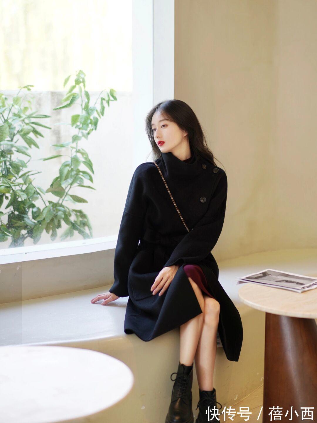 半身裙|秋冬建议多穿“大衣”,搭配半身裙保暖又优雅,搭配阔腿裤真高级