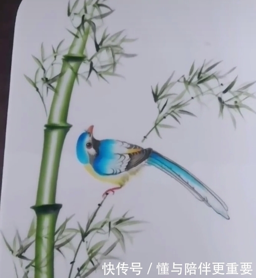 小鸟&画师用果酱画竹子小鸟,独特手法震惊全场,网友:天使吻过的手