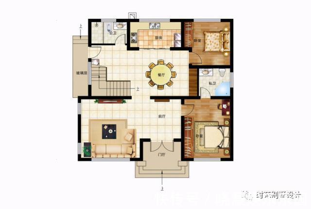 别墅|11x11米带挑空客厅的复式新中式别墅,5室4卫,适合自建