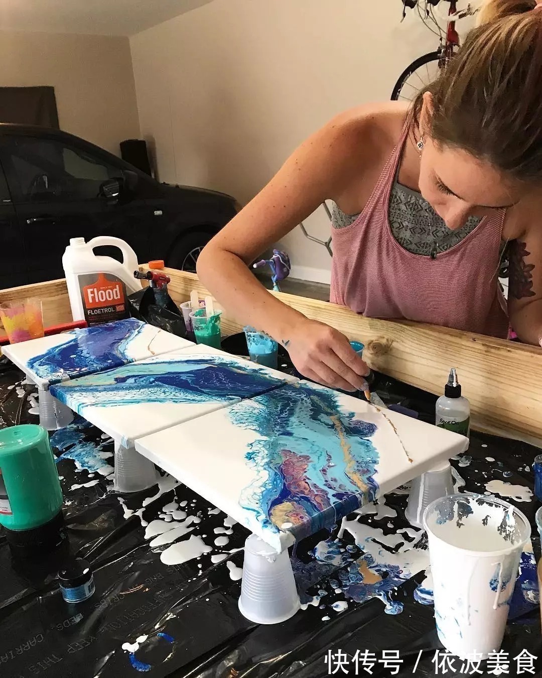 夏威夷&从没学过美术的她,用简单粗暴技法画画,让她成为了百万富豪