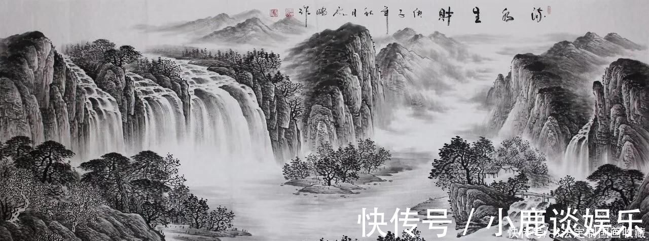 中国美术@书法定制《向天再借五百年》,国画收藏《水墨画,长城,鸿运当头