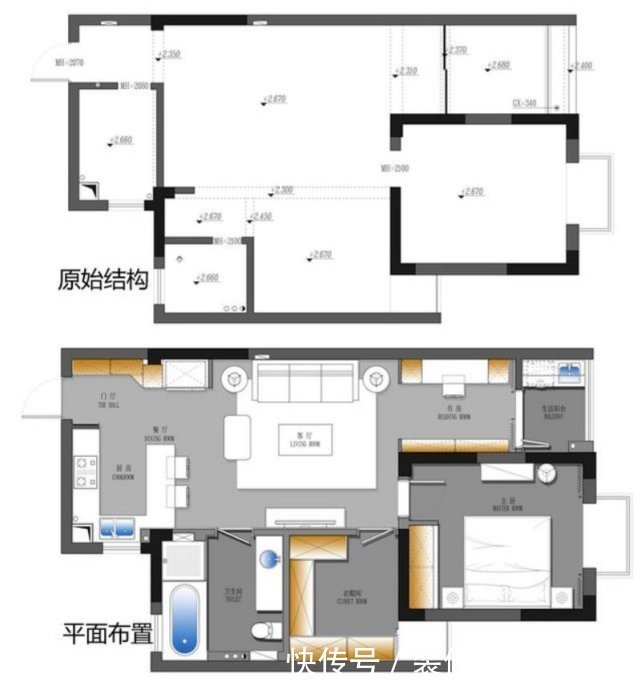 平现代简约风|98平现代简约风三居室，无时无刻都散发着现代都市里简单氛围