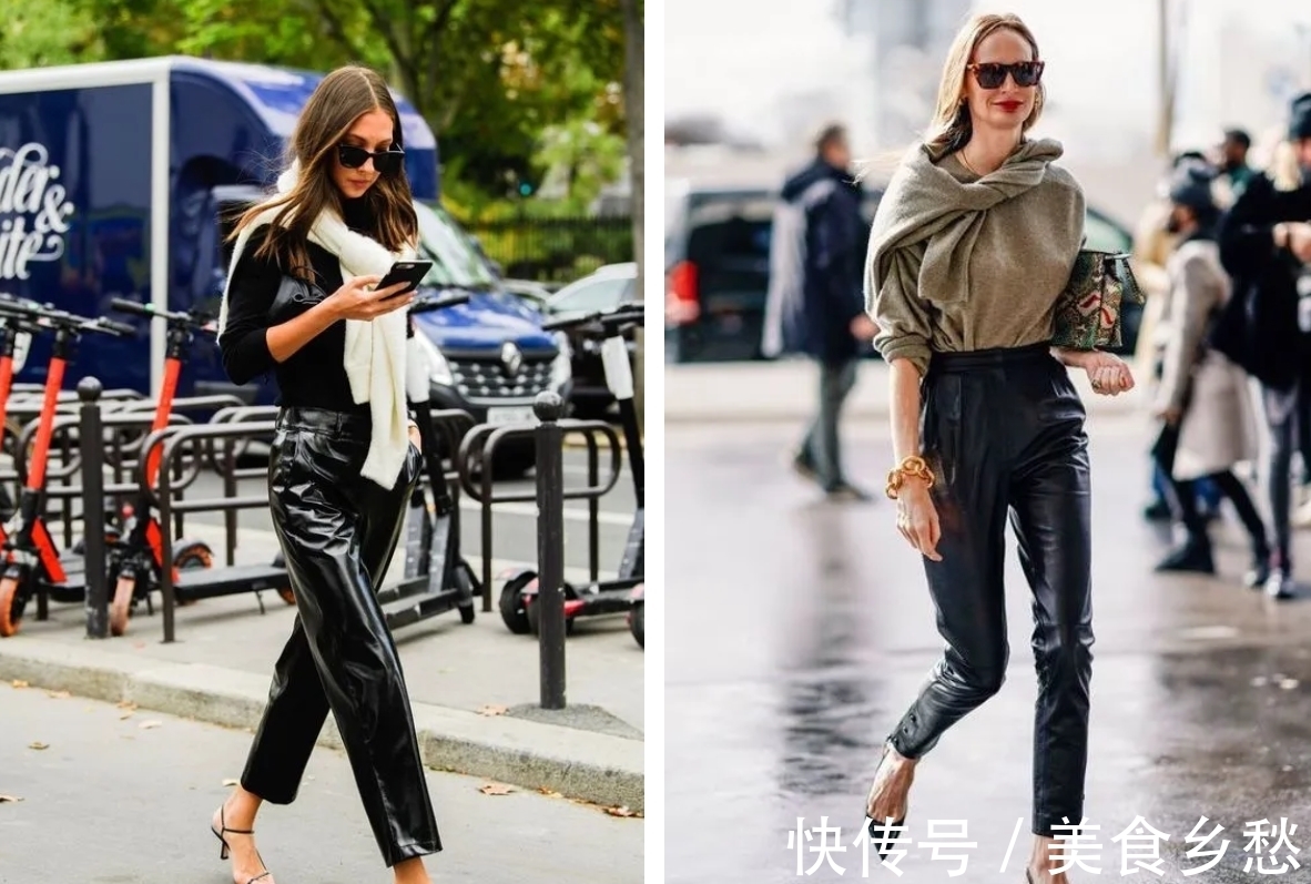 紧身裤 针织衫+高腰裤=开春的王炸组合,这么穿气质绝了!