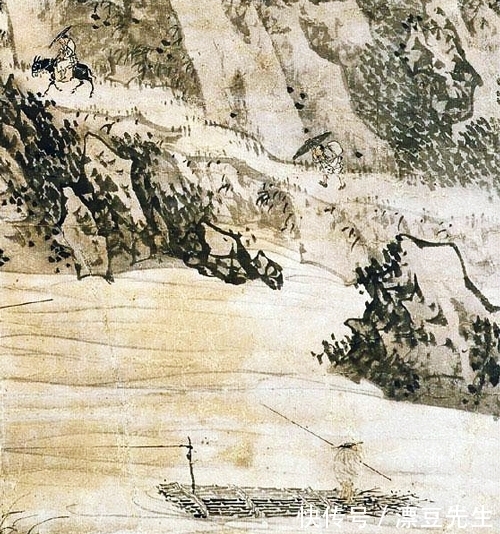 技法#有生活细节的山水画,金廷标绘《溪山行旅》