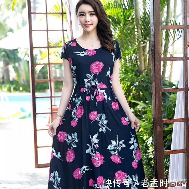 印花|闰六月穿什么都嫌热?不如来一条绵绸连衣裙,意想不到的清凉舒适