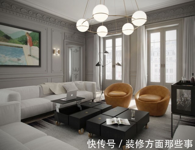 客厅|99平欧式混搭风三居室,低奢的一见倾心!